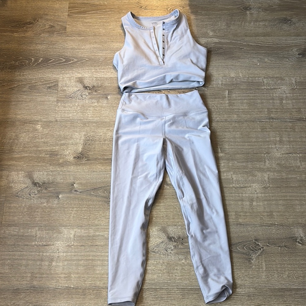 Women's Light Blue YPB Workout Set Abercrombie & Fitch